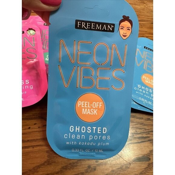 Freeman Neon Vibes Face Mask 0.33 Fl. Oz Pack Of 15 Clay Mask And Peel Off Mask - Picture 7 of 7